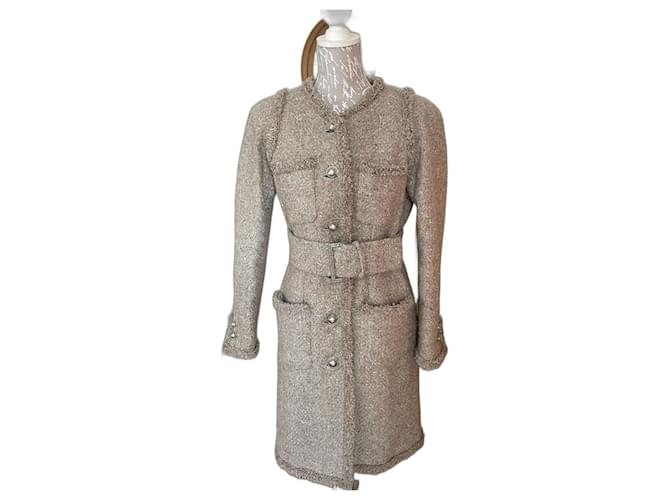 Chanel Runway coat 32 Autumn Winter 2017 Beige Wool  ref.415859