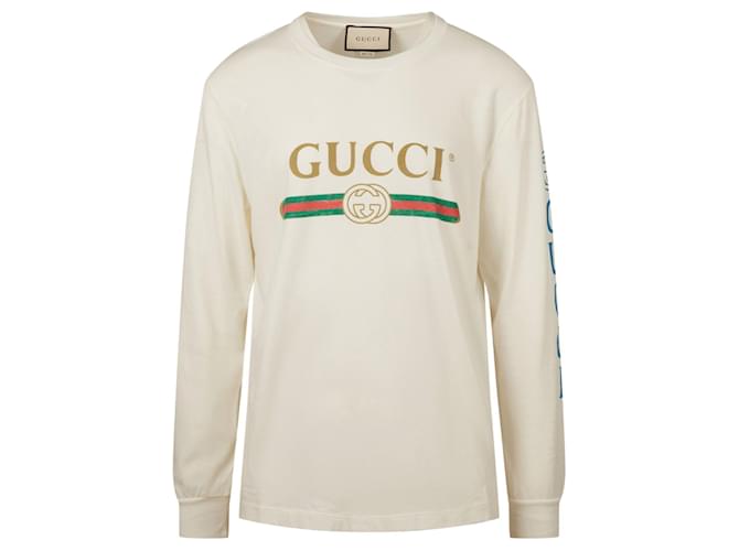 Langarmliges T Shirt mit Gucci Logo