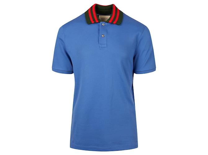 Camiseta masculina azul Gucci  ref.416033