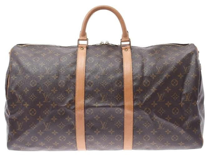 Louis Vuitton Keepall Bandouliere 55 Brown Cloth  ref.416371