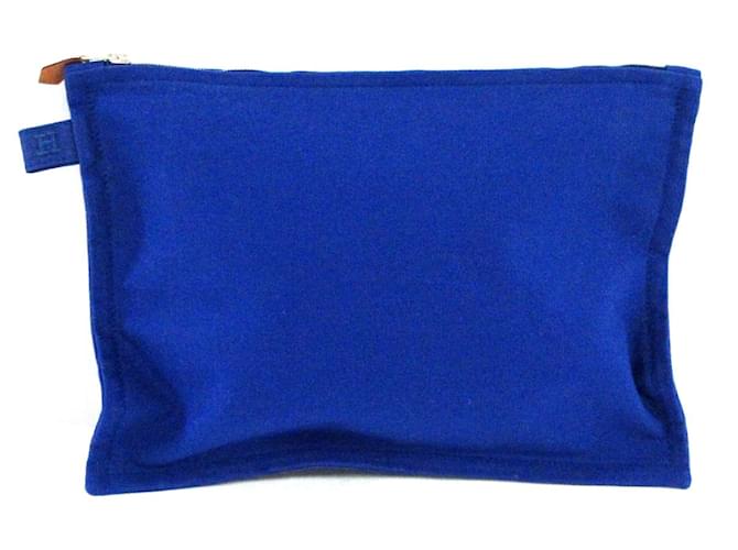 Hermès Clutch bag Blue Cotton  ref.416477