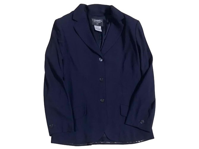 Vintage Chanel 1998 Spring/Summer Navy Blue Blazer Jacket