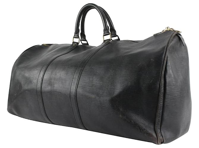 Louis Vuitton Keepall 60 Travel Bag in Black Epi Leather