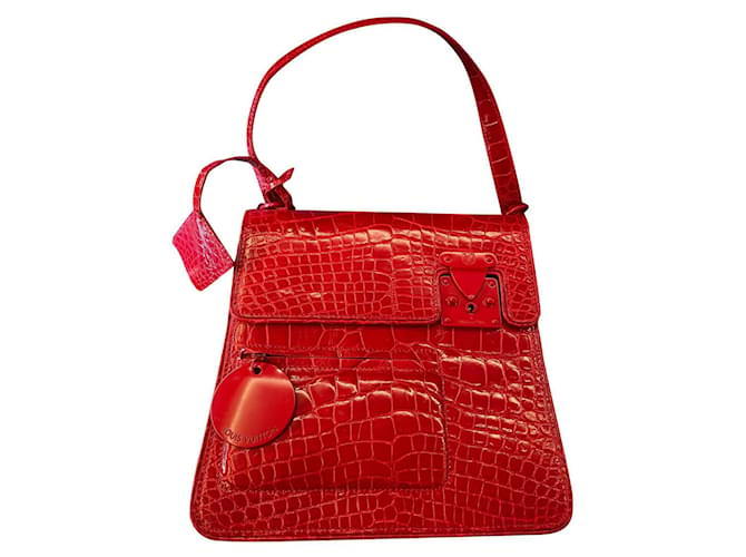 Louis Vuitton Bolsas Vermelho Couros exóticos  ref.416921