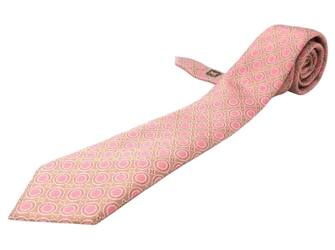 Cravate Louis Vuitton Soie Rose  ref.416974