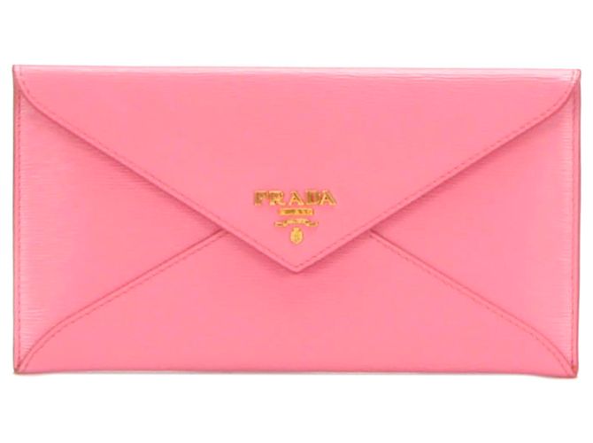 Prada Vitello Move Envelope Clutch in Rosa