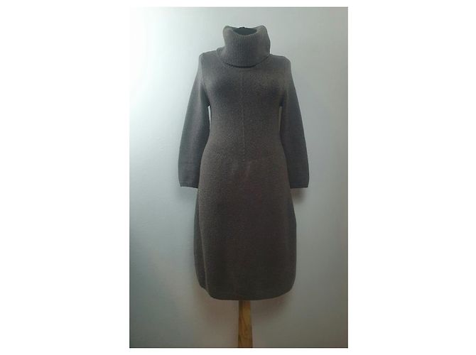 Autre Marque Vestido polo Repeat de lã e caxemira cinza