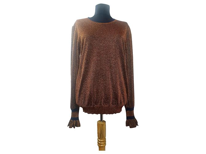 Maglione blusa metallizzato marrone Baum und Pferdgarten