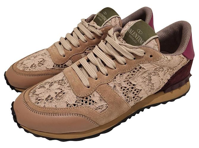 Valentino Sneaker aus Spitze Beige Größe 39