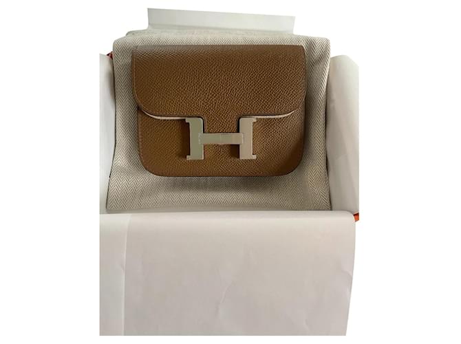 Constance Hermès Slim Belt Pouch Dark brown Leather  ref.417424
