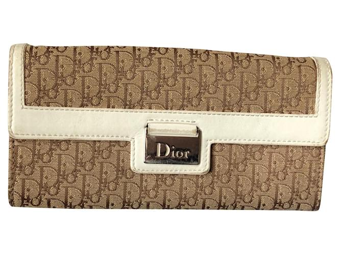 Dior Trotter wallet Beige Cloth  ref.417471