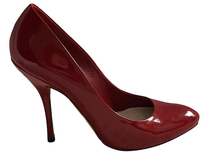 Gucci Talons Cuir vernis Rouge  ref.417493