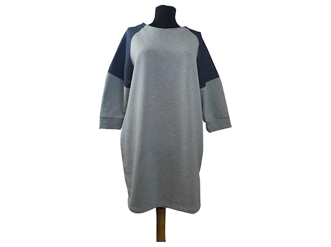 Won Hundred Dresses Blue Grey Cotton Polyester Elastane  ref.417501