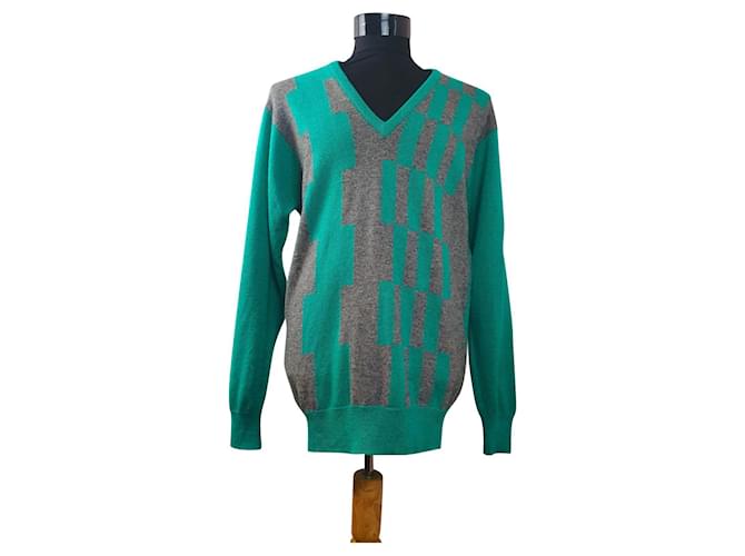 Pringle Of Scotland Sweaters Green Grey Wool  ref.417506