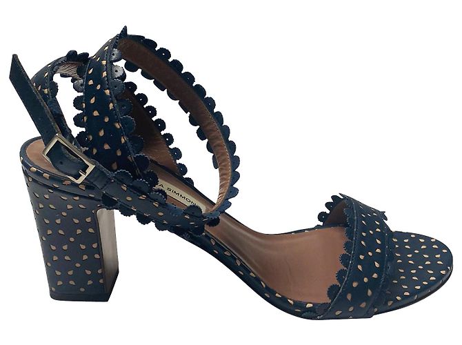 Tabitha Simmons Sandali traforati Leticia in pelle di vitello blu