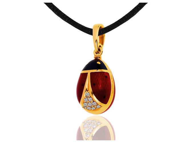 Faberge Egg Gold Charm Pendant