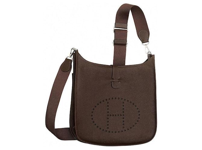 Hermès Evelyne bag Brown Leather  ref.418241