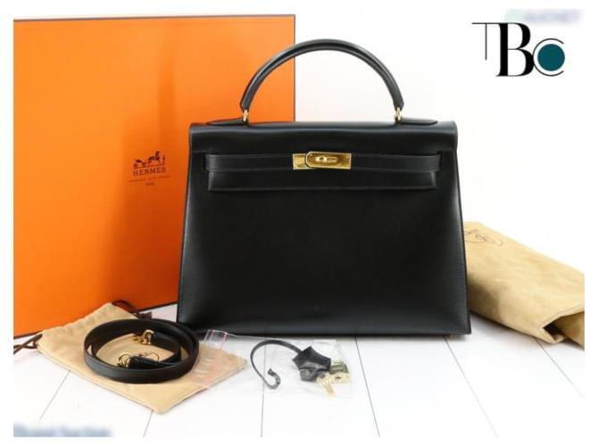 Hermès hermes kelly Black Leather  ref.418572