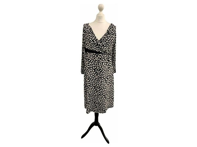 Robe en viscose mélangée noire et blanche Max Mara