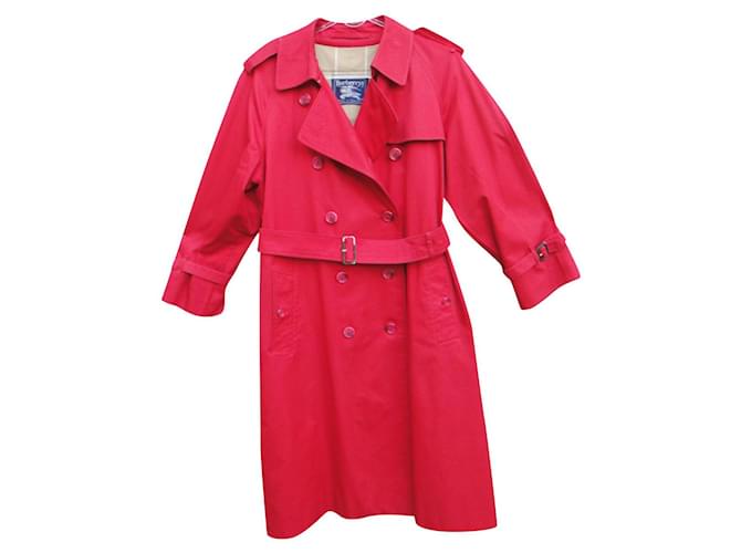 Trench Burberry Rosso Cotone Poliammide  ref.418604