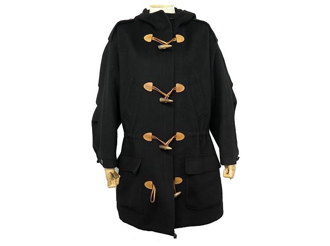 Hermès NUOVO DUFFLE COAT HERMES L 42 COTONE NERO GIACCA COTONE NEW