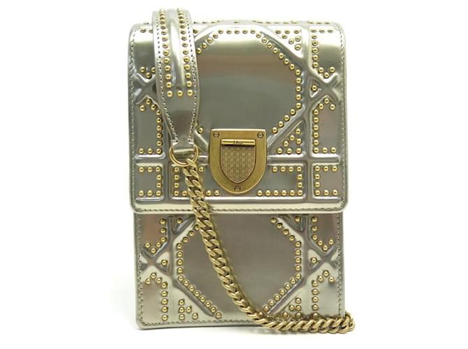 Dior, Bags, Diorama Clutch Bag In Metallic Gold