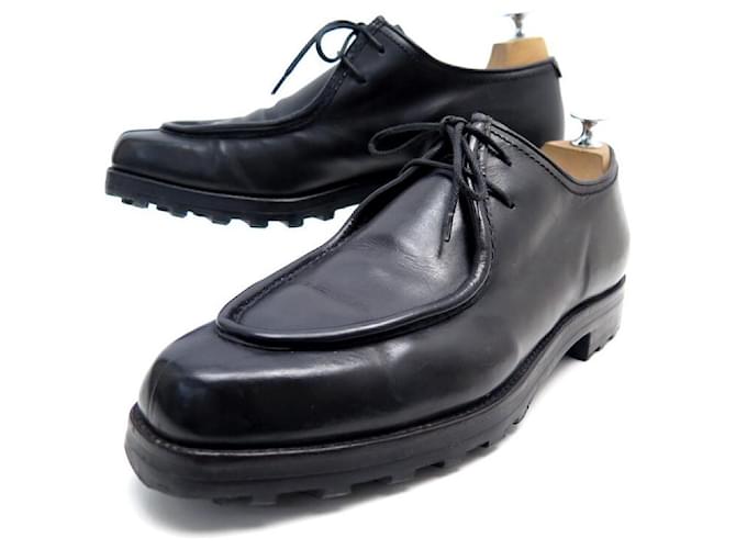 BERLUTI DERBY SHOES 2 carnations 11 45 BLACK LEATHER SHOES  ref.418713