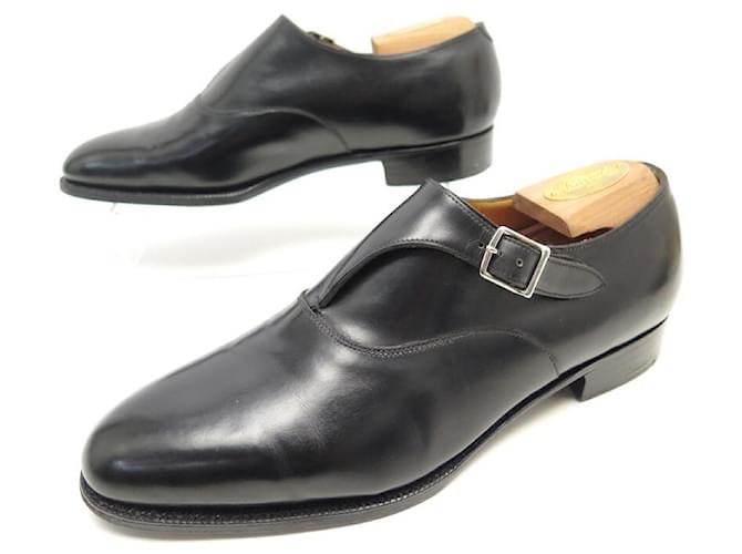 ZAPATOS VINTAGE JOHN LOBB 1998 ED. limitado 7.5mi 41.5 MOCASINES HEBILLA Negro Cuero  ref.418766