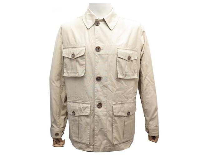 GIACCA BURBERRY ECCLESTONE GIACCA SAHARAN M 50 IN COTONE CAPPOTTO BEIGE  ref.418813 - Joli Closet
