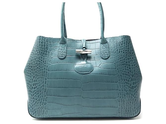 Longchamp Roseau Leather Shoulder Bag - Grey for Women