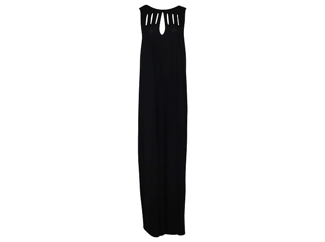 Chloé Chloe Maxi Abito Cutout in Seta Nera Nero