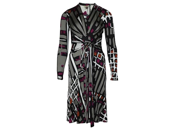 Issa Long Sleeve Wrap Dress in Multicolor Silk Multiple colors  ref.418913