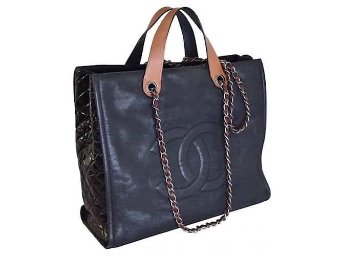 CC Tote bag in Calfskin, Ruthenium Hardware