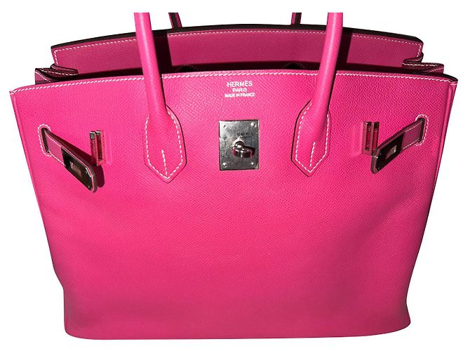 Bolso de mano Hermès Birkin 35 de piel rosa