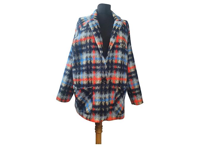Autre Marque Blazer Ottod'Ame de lã e mohair xadrez Multicor