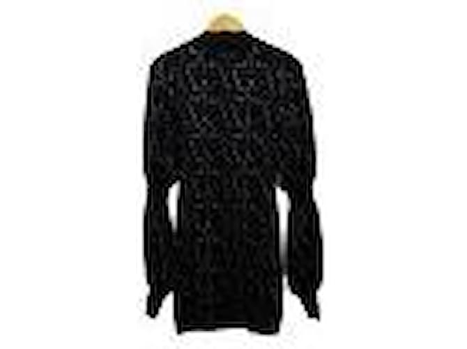 [Used]ALEXANDER McQUEEN　 Leaf pattern jacquard dress Black Wool  ref.418957
