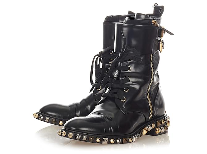 Louis Vuitton Black Ankle Leather Boots  ref.419040