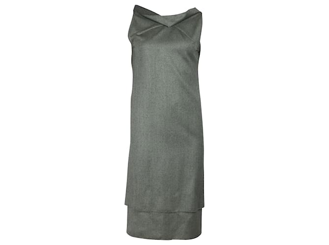 Roland Mouret Mittellanges Kleid aus Wolle Grau  ref.419374