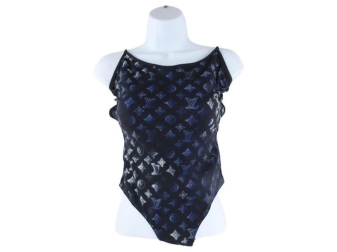 Louis Vuitton Size 36 Einteiliger Badeanzug mit Mahina-Monogramm in Marineblau