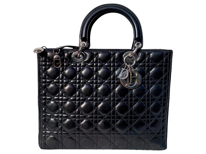Borsa a mano Lady Dior Dior in pelle nera Nero