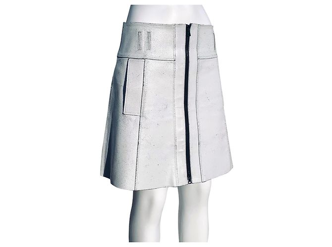 Falda mini de cuero Proenza Schouler Blanca Blanco