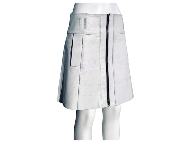 Proenza Schouler mini jupe en cuir Blanc  ref.419833