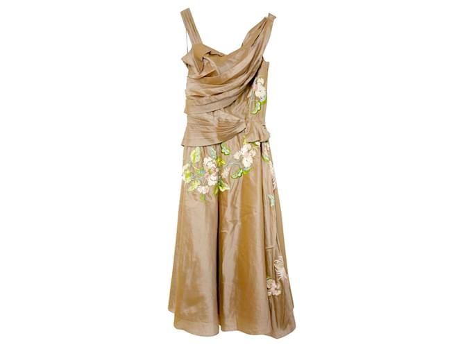 Christian Dior x Galliano Resort'06 Robe en soie brodée Rose  ref.419848