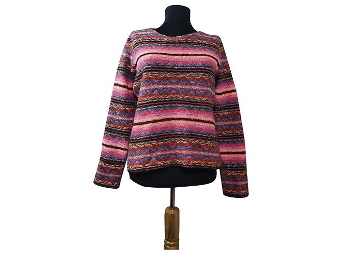 Marc Cain Pullover mehrfarbig aus Wolle und Alpaka Mehrfarben