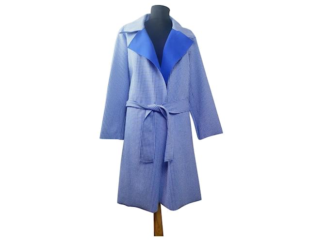 Autre Marque Coats, Outerwear White Blue Elastane Polyamide  ref.419895