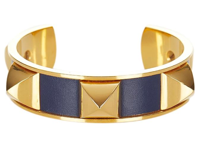 Hermès Hermes Gold Medor Stud Armband Golden Lila Metall  ref.420050