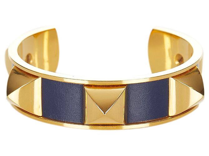 Hermès Hermes Gold Medor Stud Armband Golden Lila Metall
