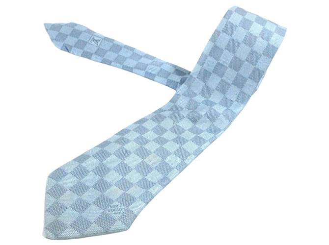 Cravate Louis Vuitton Soie Bleu clair  ref.420347