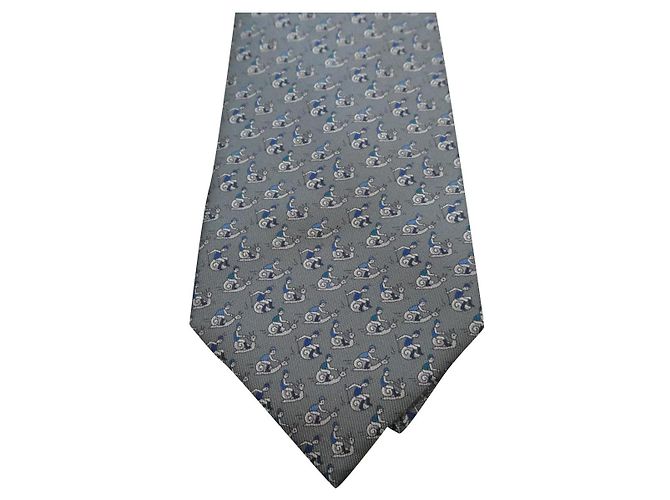 new hermès tie with tag Grey