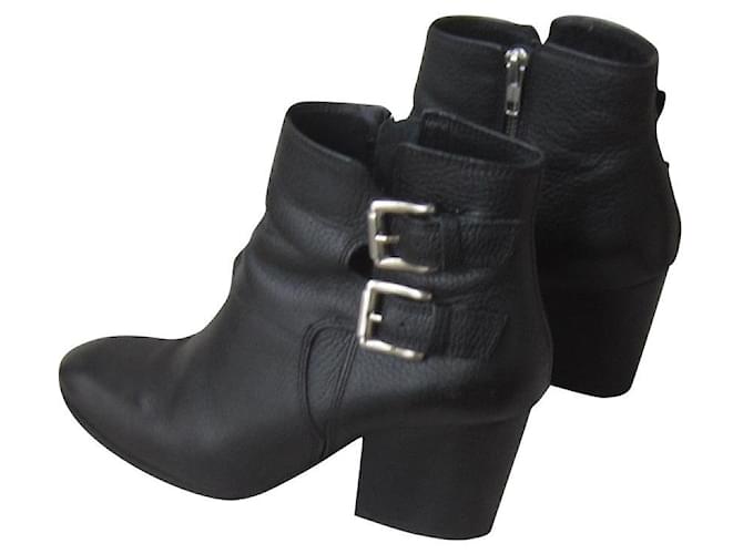 The Kooples Ankle Boots Black Leather  ref.420524